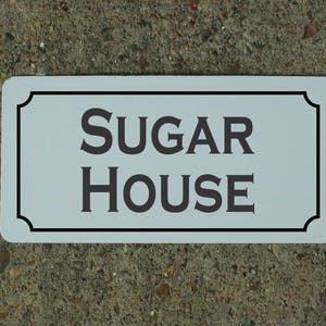 SUGAR HOUSE Metallschild für Ahornsirup