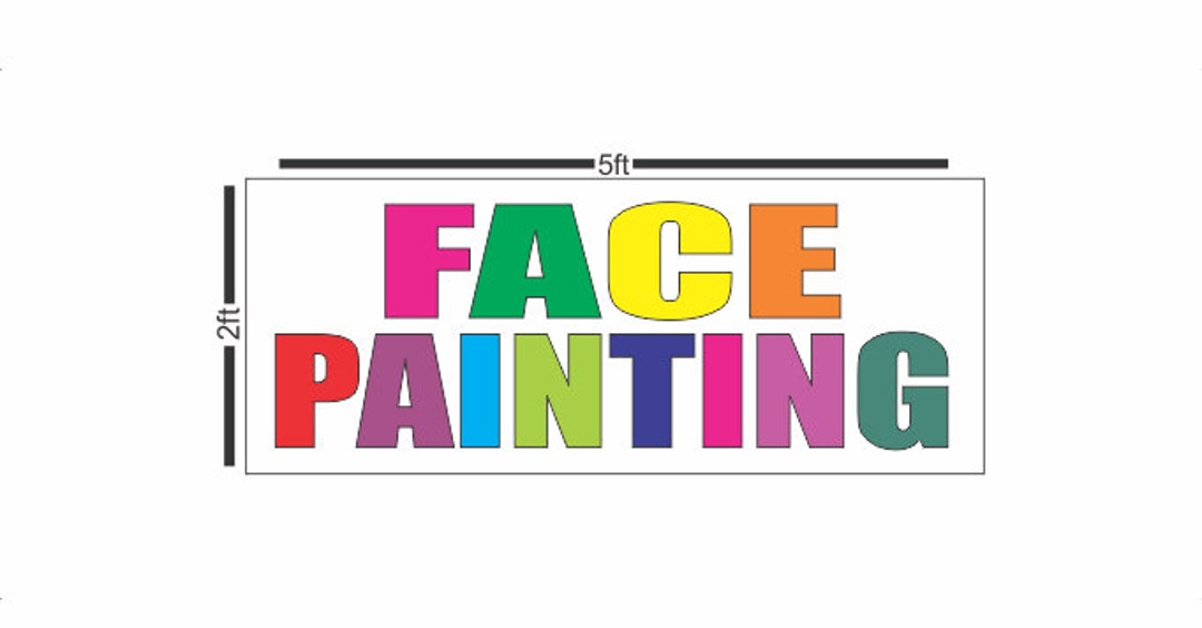 Face Painting Banner Sign Multicolored Etsy