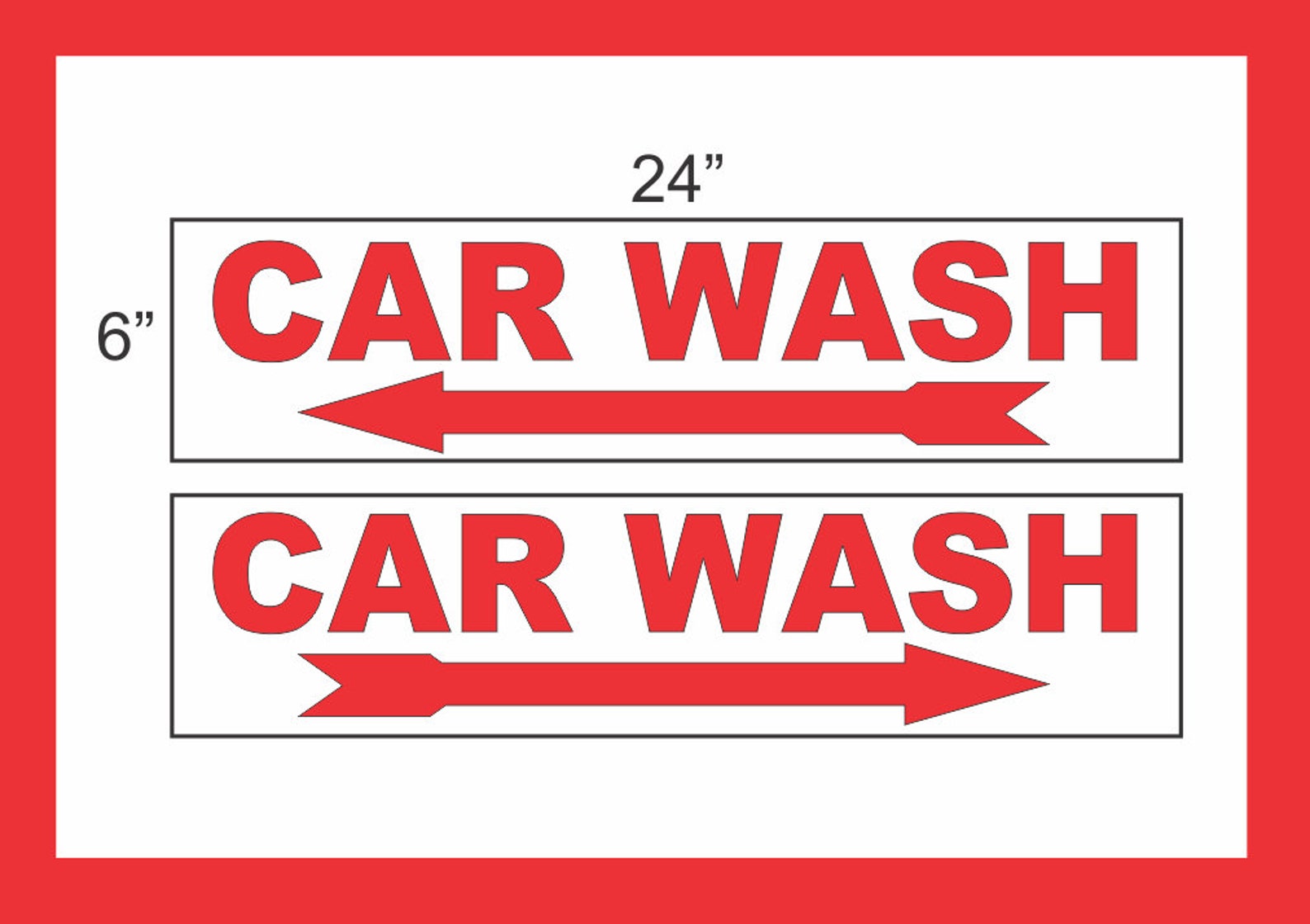 26x24 Car Wash With Arrow Directional Signs Street Road Yard Corner Etsy