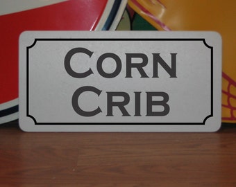 Letrero de metal CORN CRIB para decoración de granja, rancho o cocina