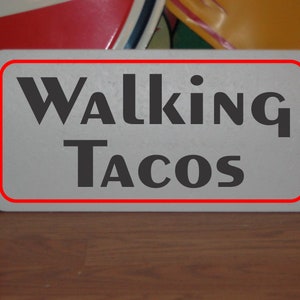 Walking Tacos Metal Sign
