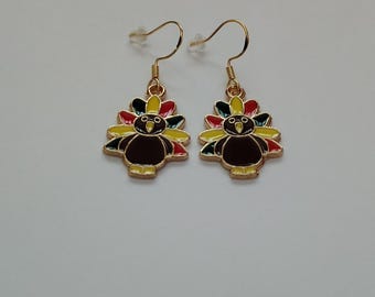 Turkey Earrings, Turkey Jewelry, Thanksgiving Earrings, Thanksgiving Jewelry, Fall Earrings, Autumn Earrings, Bird Earrings