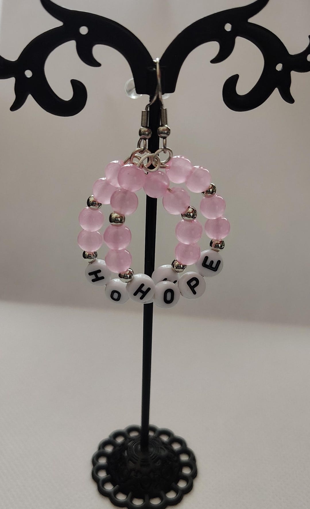 Hope Hoop Earrings, Breast Cancer Hoop Earrings, Breast Cancer Hoops ...