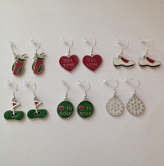 Golf Earrings Golf Lovers Jewelry Golf Jewelry Women's Etsy