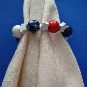 Red white and blue napkin rings deals