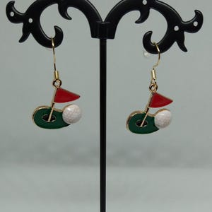 Golf Earrings, Golf Jewelry, Golf Lover Earrings, Golf Lover Jewelry, Gifts for Golfers,Golfer Gifts,Dangle Golf Earrings,Golf Charm Jewelry
