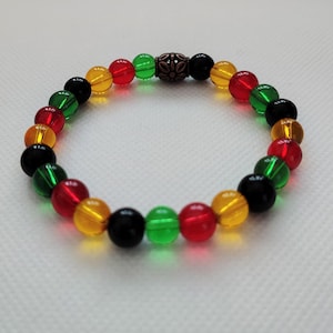 Bracelet Black History,Black History Month Bracelet, Black, Green, Yellow and Red Bracelet, Black History, Black History Beaded Jewelry