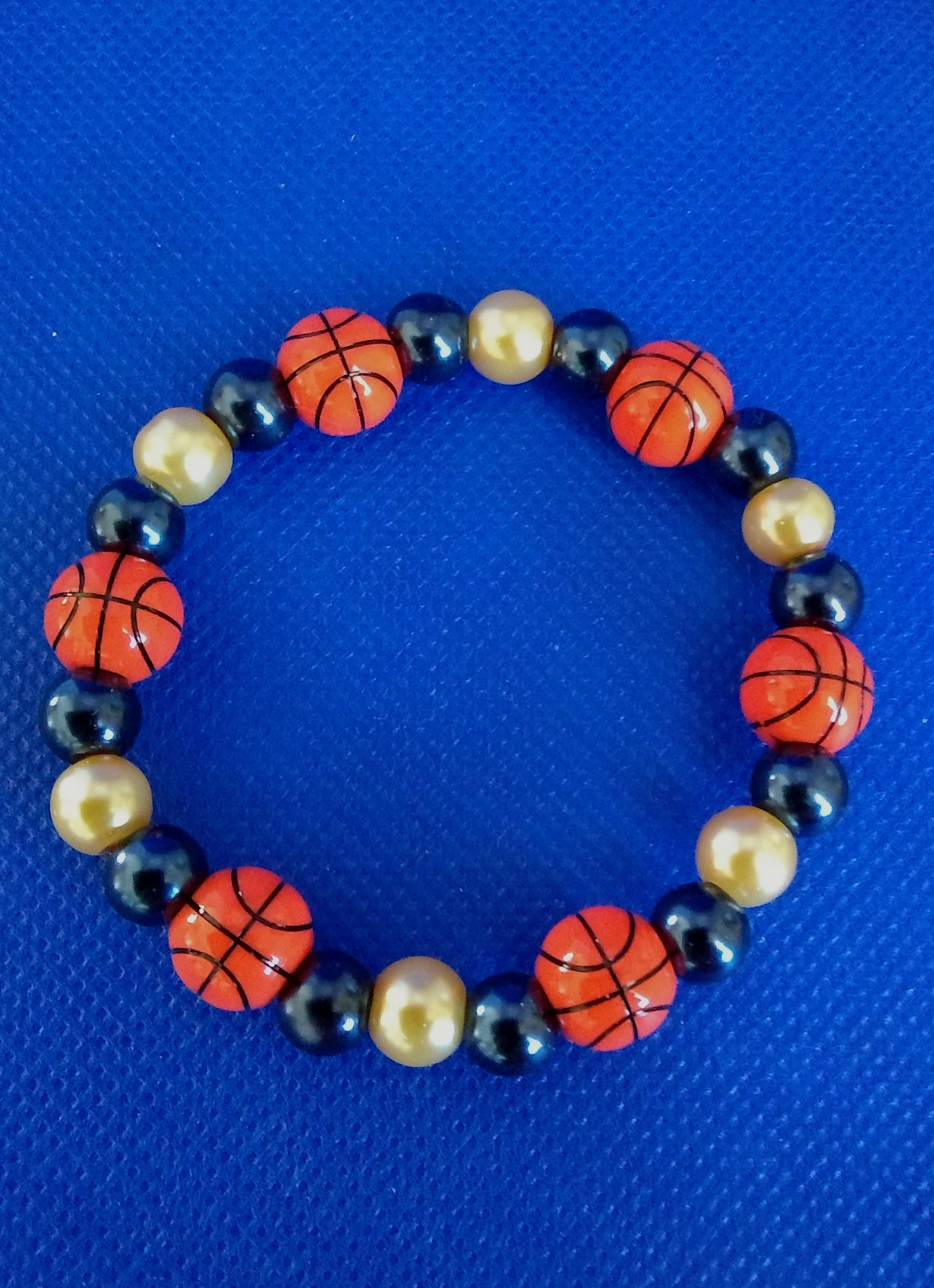 Basketball Bracelet Basketball Jewelry Basketball Beaded Etsy