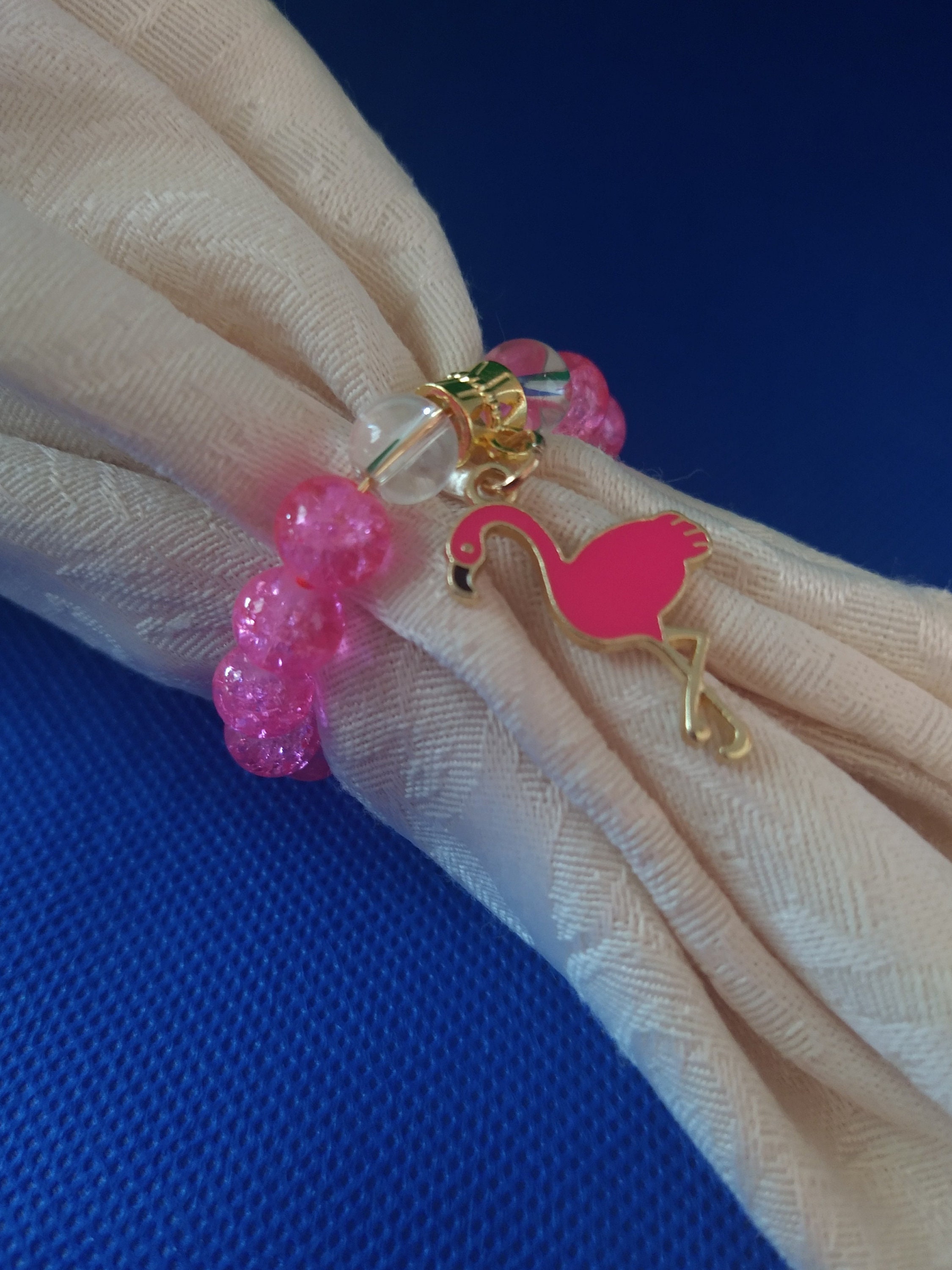 Set of 2 Flamingo Napkin RingsFlamingo Napkin RingsFlamingo Napkin HoldersTable AccessoriesLinen HoldersBeaded Napkin Rings
