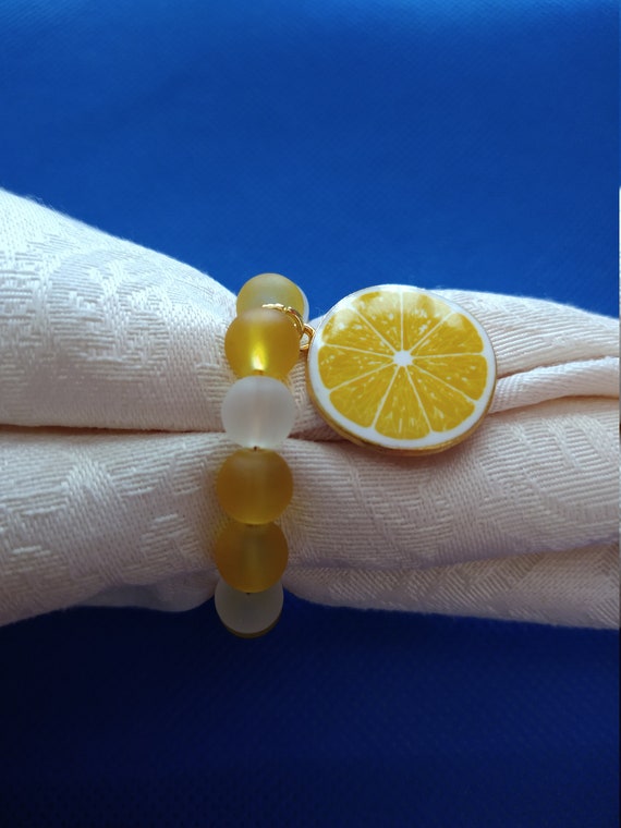 Lemon Cloisonne Napkin Ring - Each