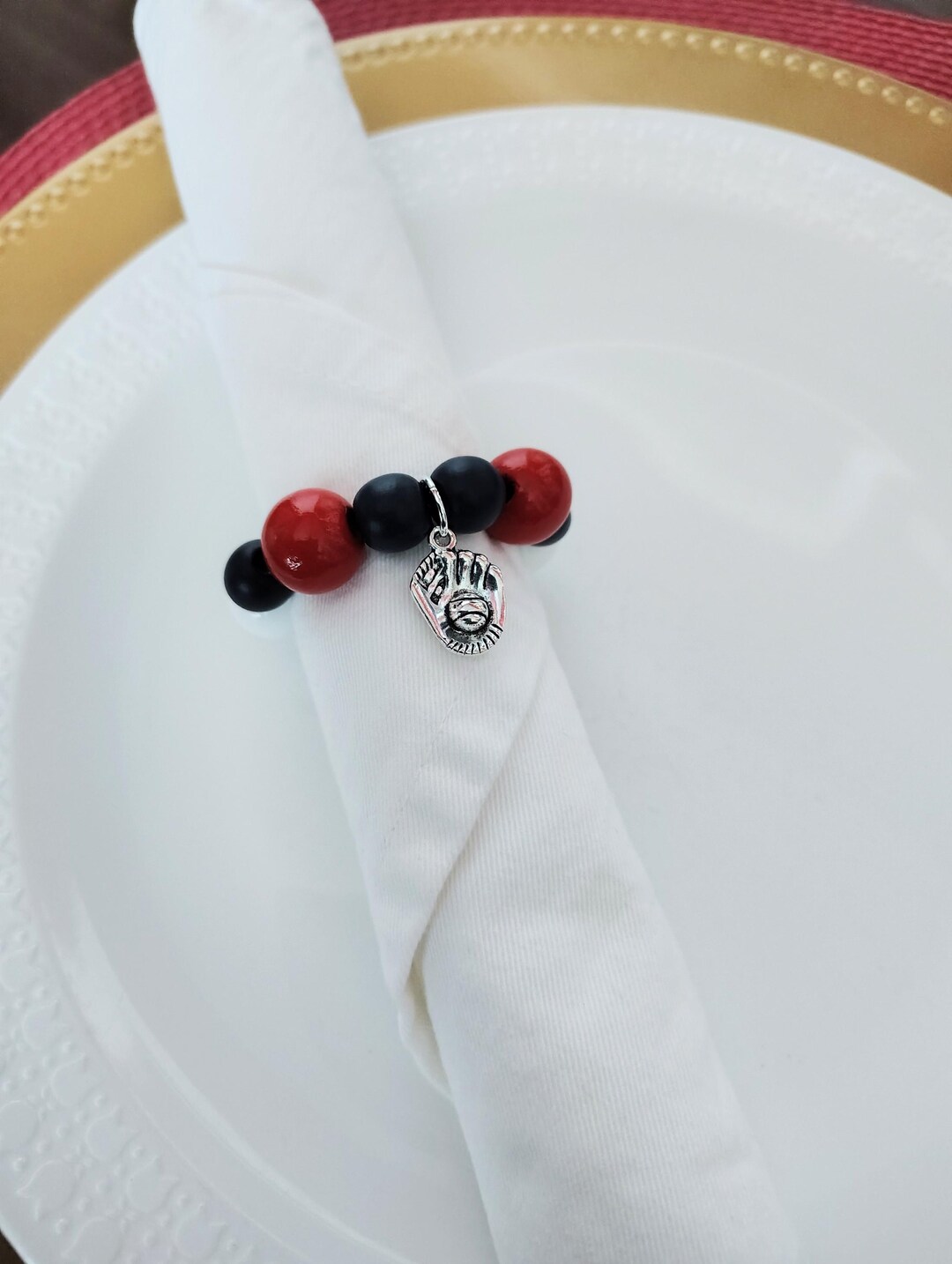 Baseball Napkin Rings,red White Blue Baseball Napkin Rings, RWB Napkin ...