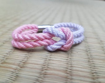 Pastel bracelet, lilac and pink,  princess, shibari, rope, bracelet, bdsm collar