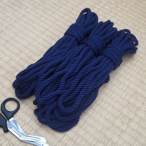 Shibari Rope. Bamboo &quot;black blueberry&quot;  Navy 8m.