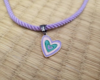 Pretty heart necklace. Babygirl necklace. Choose your colour! Made with super soft bamboo.  free delivery