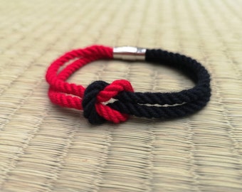 Bamboo Rope bracelet, Black and Red, shibari, rope, bracelet, bdsm collar