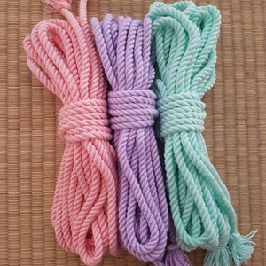 Shibari Rope. Bamboo ‘Candyfloss Collection’. 8 meter (26ft) Vegan-friendly handmade bondage rope.