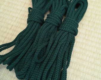 Super soft "Forest green" Bamboo rope, MATURE LISTING, 8m. 1, 3 or 8 ropes