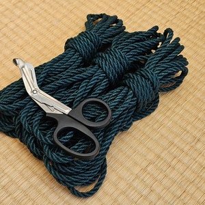 Shibari Rope. 2 ply &quot;Dark Teal - fully treated&quot; Tossa Jute Rope. 8 meter (26ft) Vegan-friendly handmade bondage rope