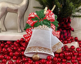 Hand-Painted Christmas Ornament: Silver Bell
