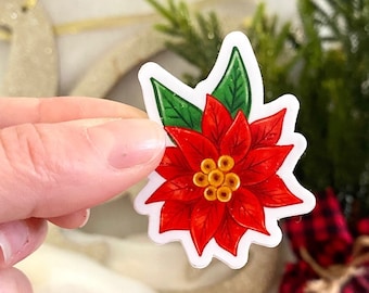 Christmas Sticker: Poinsettia Flower