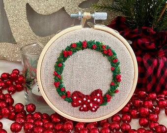 Christmas Wreath Embroidery Ornament