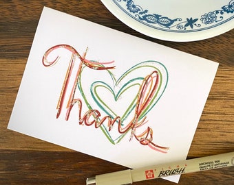 Greeting Card: Thanks (Heart Notecard)