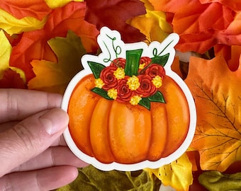 Pumpkin and Fall Florals Sticker