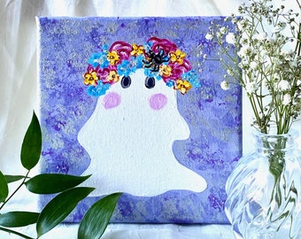 Flower Crown Ghost; Hand-Painted Original