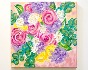 Pink Rose Painting: "Serene Spring" (Floral Rose Art)