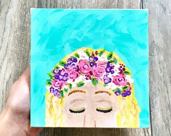 Original Painting: "Summer" (Flower Crown Women Art)