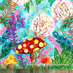 Mushroom Original Painting: Spellbound Fairy Forest Mushroom Art image 1