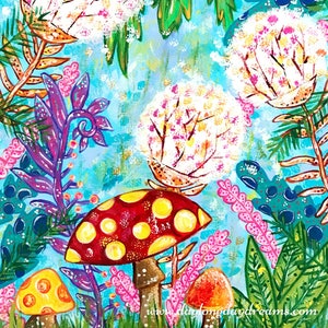 Mushroom Original Painting: Spellbound Fairy Forest Mushroom Art image 2