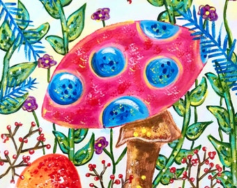 Original Painting: "Utopia" (Mushroom Art)