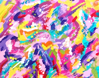 Original Painting: "Rejuvenate" (Rainbow Abstract Art)