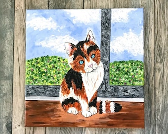 オリジナル三毛猫の水彩画アート 猫の装飾 農場アート - Etsy 日本