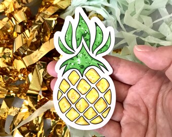 Pineapple Sticker: Traditional Yellow