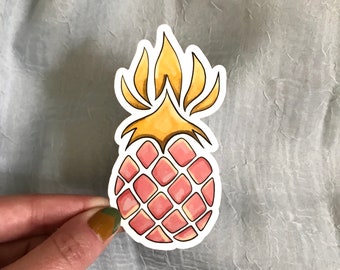 Pineapple Sticker: Pastel Pink