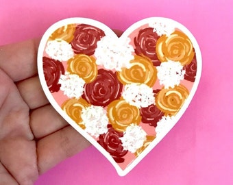 Heart Floral Sticker