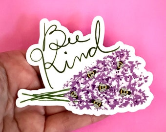 Bee Kind Lavender Sticker