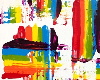 Original Painting: "Rainbow Parade" (Rainbow Pride Abstract Art)