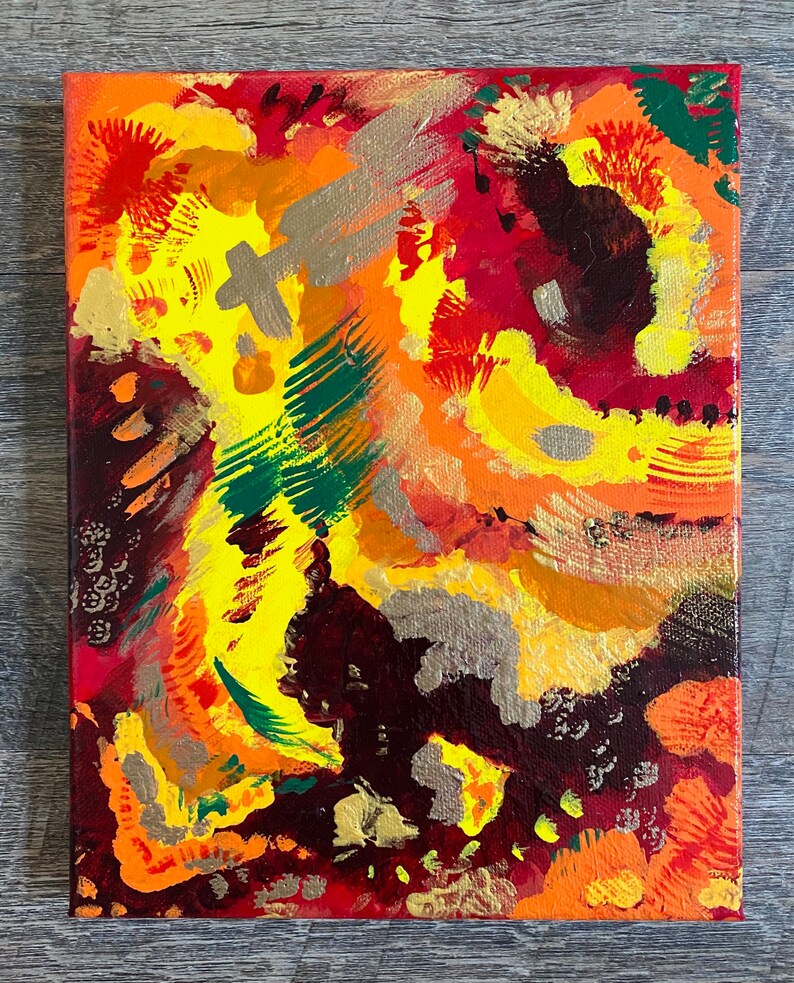 Original Painting: Feels Like Fall Autumn Abstract Art image 4