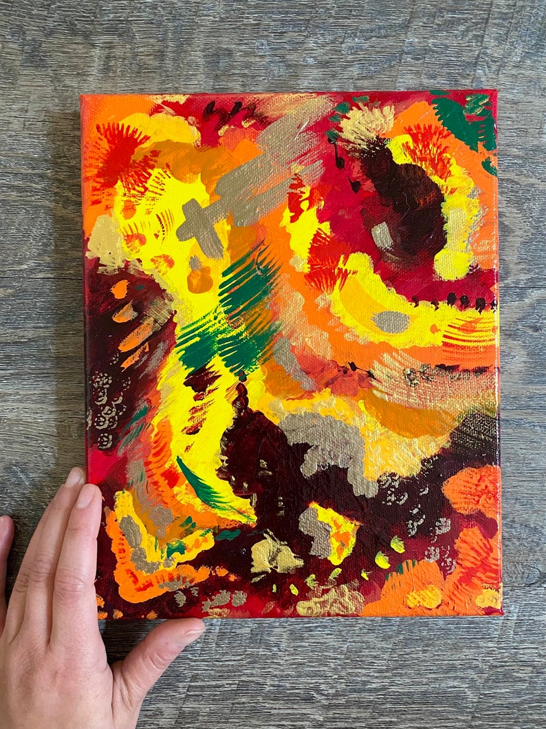 Original Painting: Feels Like Fall Autumn Abstract Art image 5