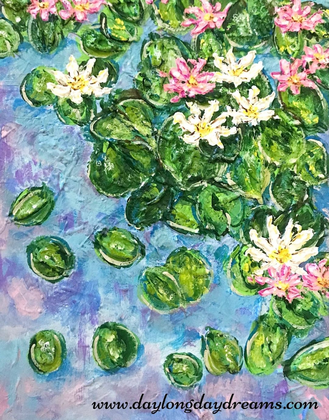 Original Painting keep Calm water Lily Art Etsy