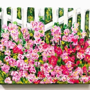 Origineel schilderij: &quot;In Bloom&quot; (Pink Rose Art)