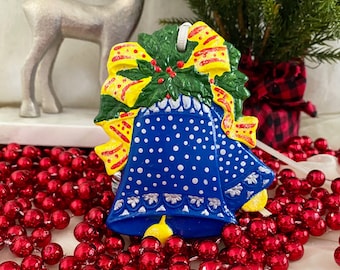 Hand-Painted Christmas Ornament: Blue Bell