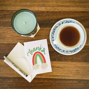 Carte de voeux : Merci (carte de correspondance arc-en-ciel) image 2