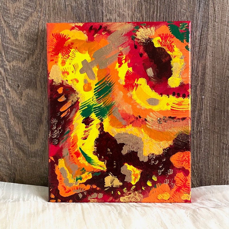 Original Painting: Feels Like Fall Autumn Abstract Art image 2