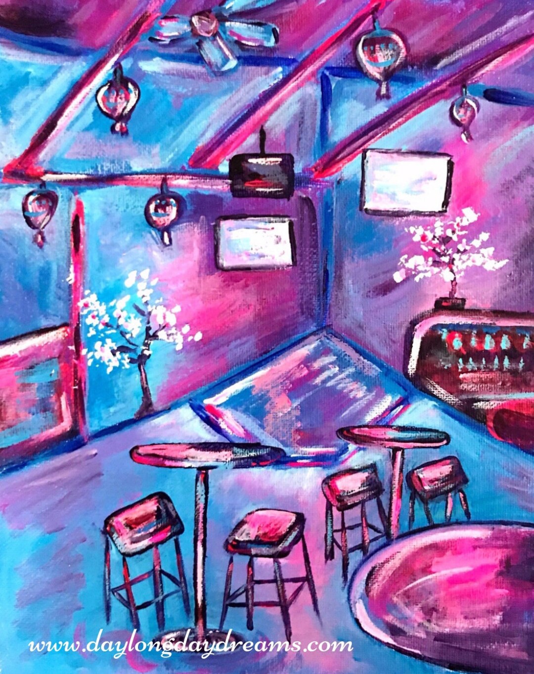 Original Painting karaoke Bar Etsy Sweden