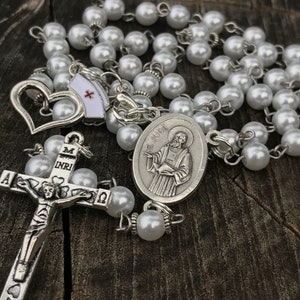 Nurse Catholic Rosary Beads. RN gift. Nurse Gift. Medical field gift. Saint Jude