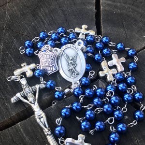 Police Officer Catholic Rosary - Police Man Gift - Police Officer Gift - Police Prayer - Police Badge - Police Gifts -Saint Michael Rosary